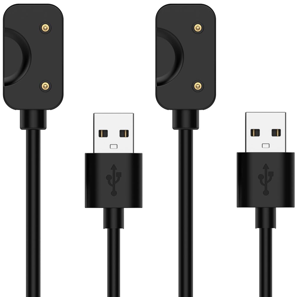 [2-Pack] Samsung Galaxy Fit 3 Charger Cable, Magnetic USB A Replacement Charging Cable Dock, 3.3FT/100cm (Black)