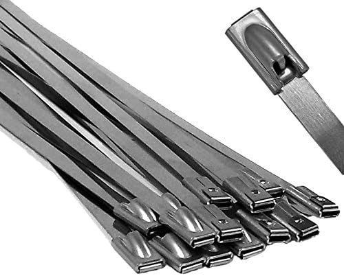 Electriduct 304 Stainless Steel Cable Ties, 20 Inch, 200 Lbs Heavy Duty, 25 Pack