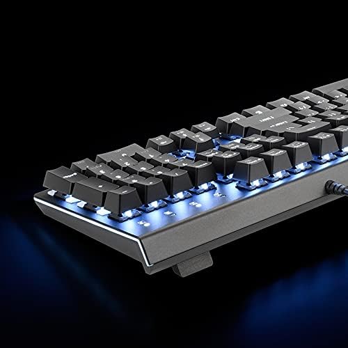 i-rocks K75M Illuminated Mechanical Keyboard, 104 Keys, with Cherry MX Switches, PBT Keycaps, Backlit LED Light and Shortcut Keys - Programmable Light & Macro Recorder (Cherry MX Brown Switch, Black)