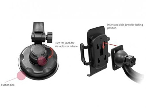 Car Mount Windshield Holder Glass for Stylo 5 Phone, Cradle Swivel Dock Suction Stand Compatible with LG Stylo 5