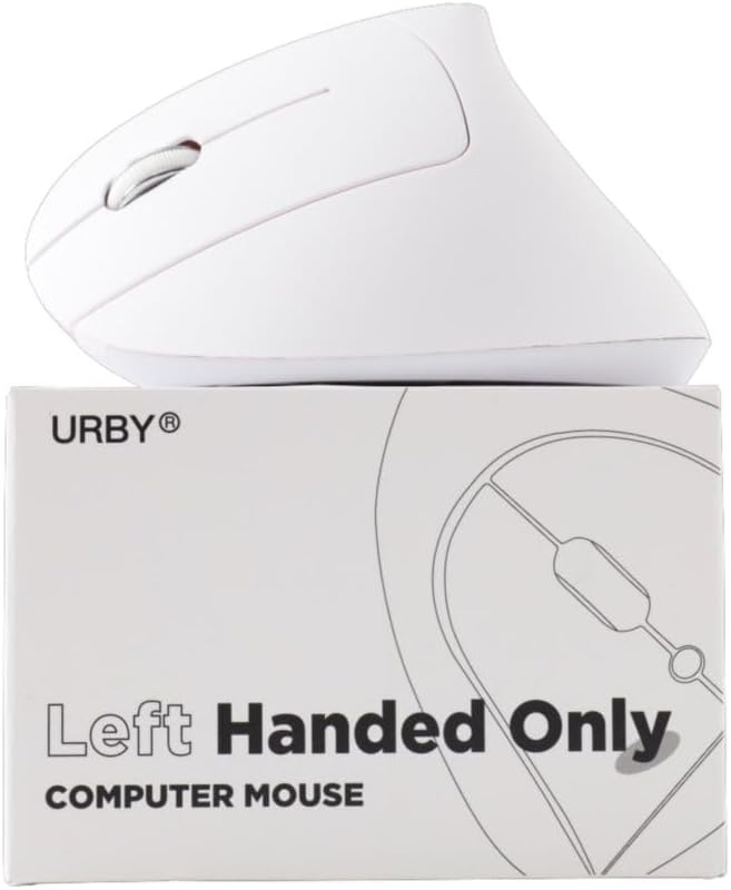 Left Handed Wireless Mouse – Ergonomic Vertical Design, Also for Gaming, Compatible with Windows/macOS, Laptop, PC,