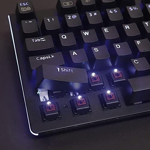 i-rocks K75M Illuminated Mechanical Keyboard, 104 Keys, with Cherry MX Switches, PBT Keycaps, Backlit LED Light and Shortcut Keys - Programmable Light & Macro Recorder (Cherry MX Brown Switch, Black)