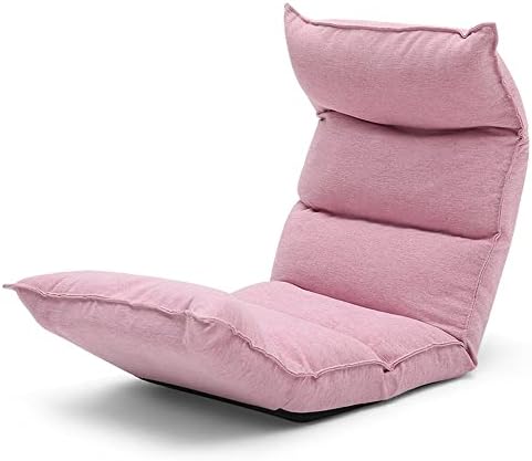 BTZHY Floor Chair Floor Chair Lazy Sofa Reading Chair with Back Support Adjustable 6-Angle Upholstered Single Sofa Bed Chair for Playing Relaxing for Small Rooms (Khaki)