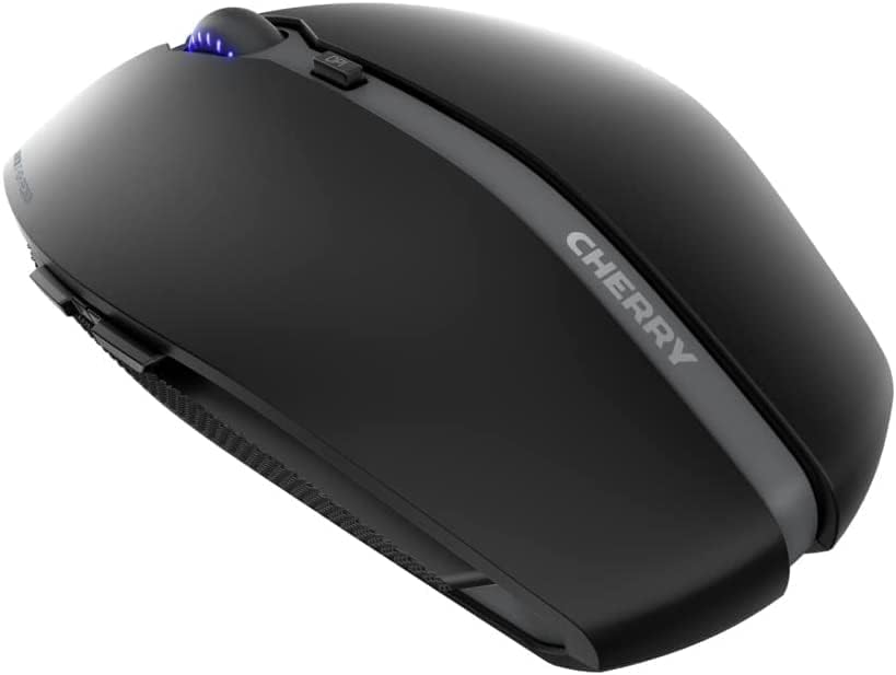 Cherry GENTIX BT Wireless Bluetooth Mouse, Multi-Device Function for up to 3 Devices, Switchable Resolution (1K/2K DPI), 7 Buttons and Scroll Wheel, Battery Operated (Black)