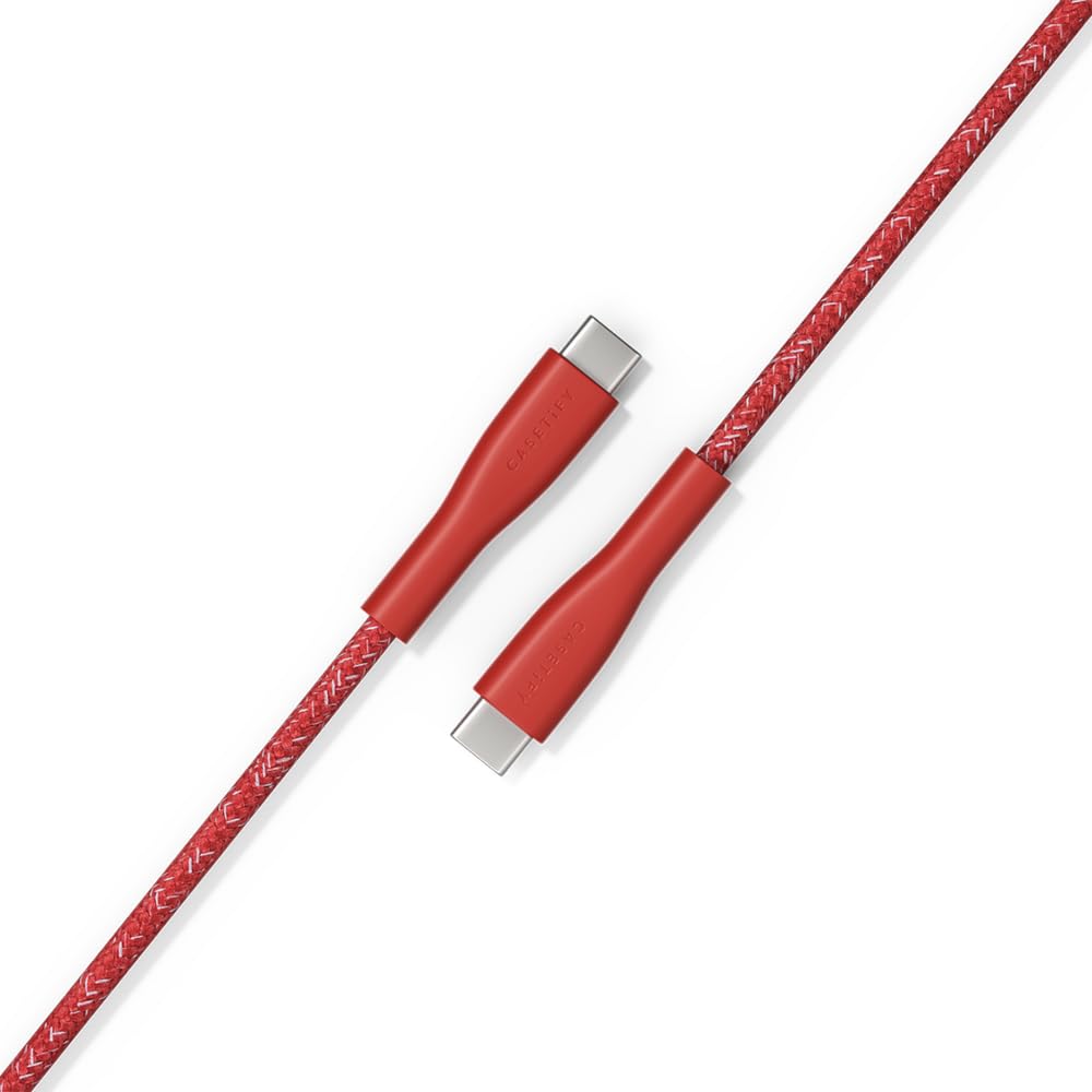 CASETiFY Powerthru USB-C to USB-C Cable (1m/3.3ft) - Meter - Cherry Red