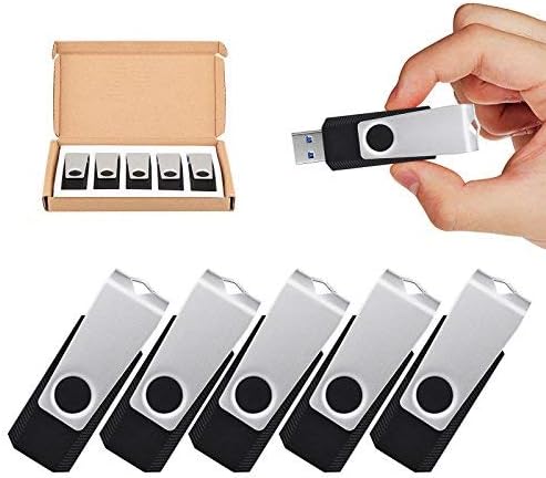 TOPESEL USB Flash Drive 5 Pack 32GB USB 3.0 Memory Stick Thumb Drives (32GB, 5PCS, Black)