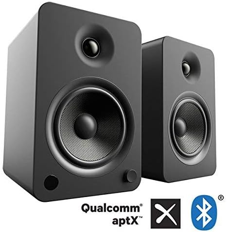 Pair of Kanto YU6 Powered Speakers with Bluetooth and Phono Preamp - Matte Black Bundle