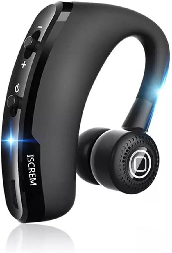 Bluetooth Headset Wireless Business Single Earpiece with 10 Hour Battery and Noise Cancelling for Trucker Driving