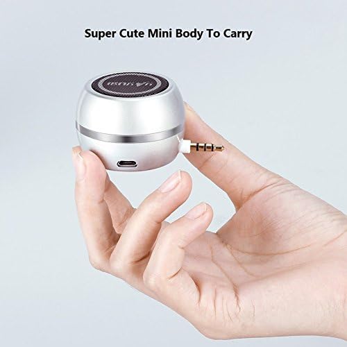 Wireless Mini Speaker with 3.5mm Aux Input Jack, 3W Portable Speaker for Cellphone Tablet Laptop, Silver