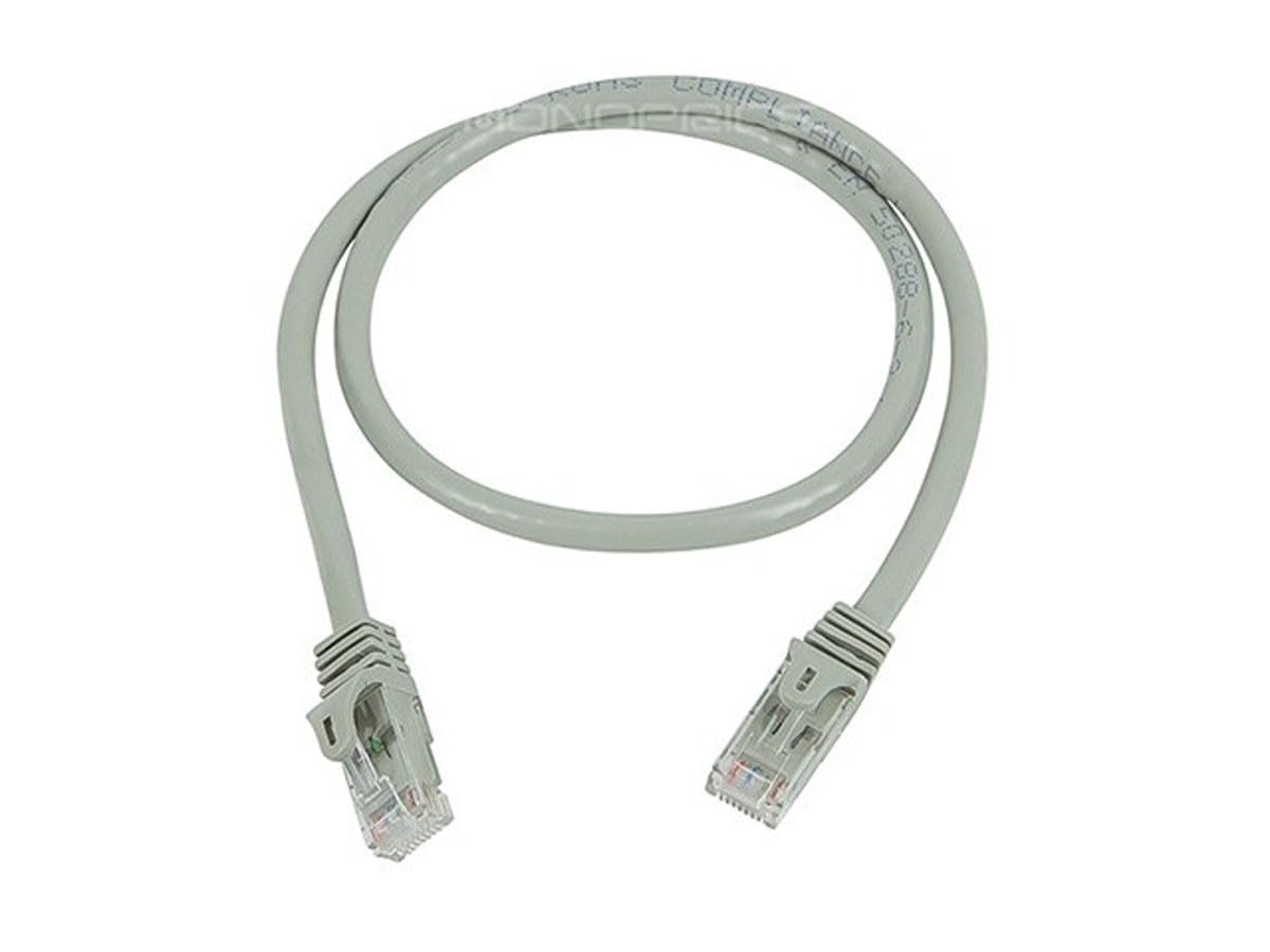 Monoprice Cat6 Ethernet Patch Cable - 2ft, Gray, RJ45, Stranded, 550Mhz, UTP, Pure Bare Copper Wire, 24AWG