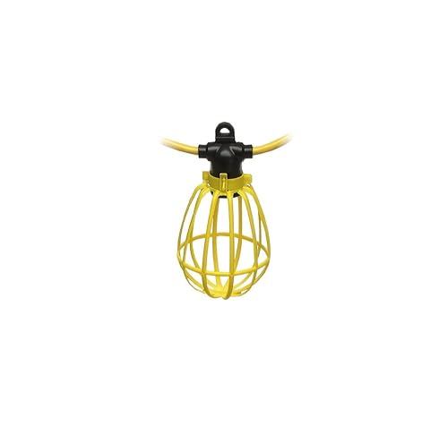 Southwire 7145SW Temporary String Light; 14/2 SJTW; 15-Amp Standard; Plastic Guard; Without Plug & Connector; 100-Foot;yellow