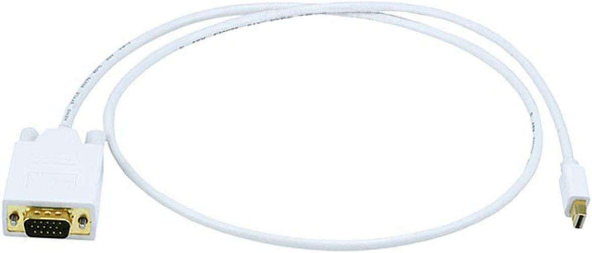 Monoprice 3 Feet Video Cable, White | Mini Display Port to VGA Cable, 32AWG