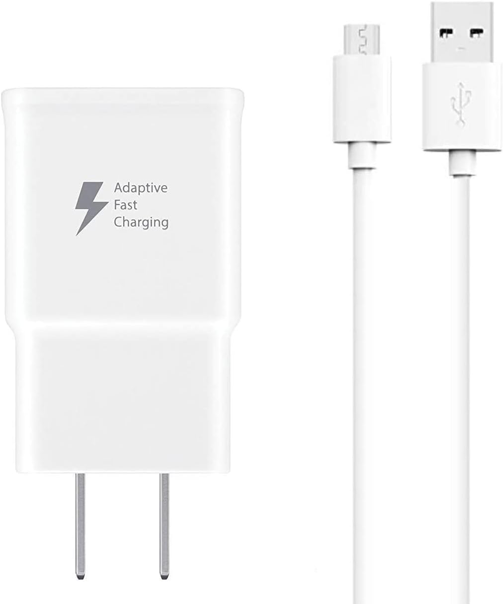 Galaxy S7 Smartphone Adaptive Fast Charging Wall Charger Kit with Micro USB Cable (White)