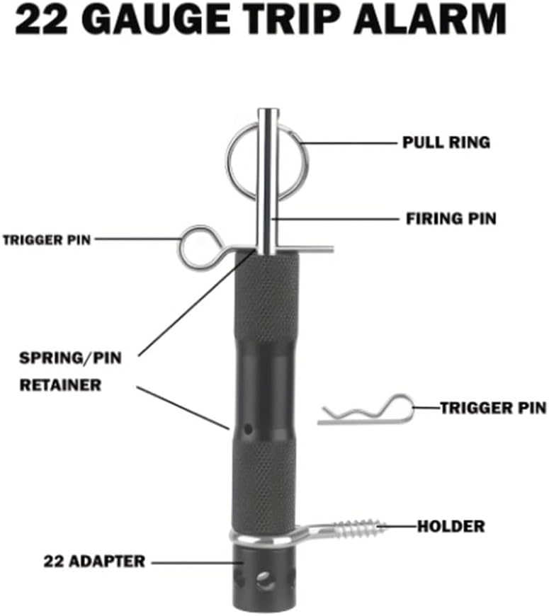 1Pc Perimeter Trip Alarm Black, Early Warning Security System for Camping, Hiking, Property Safety