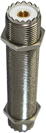 MPD Digital I 3-Inch Extra Long Barrel Bulkhead Connector, SO-239 (UHF Female), Fully Threaded with Nuts