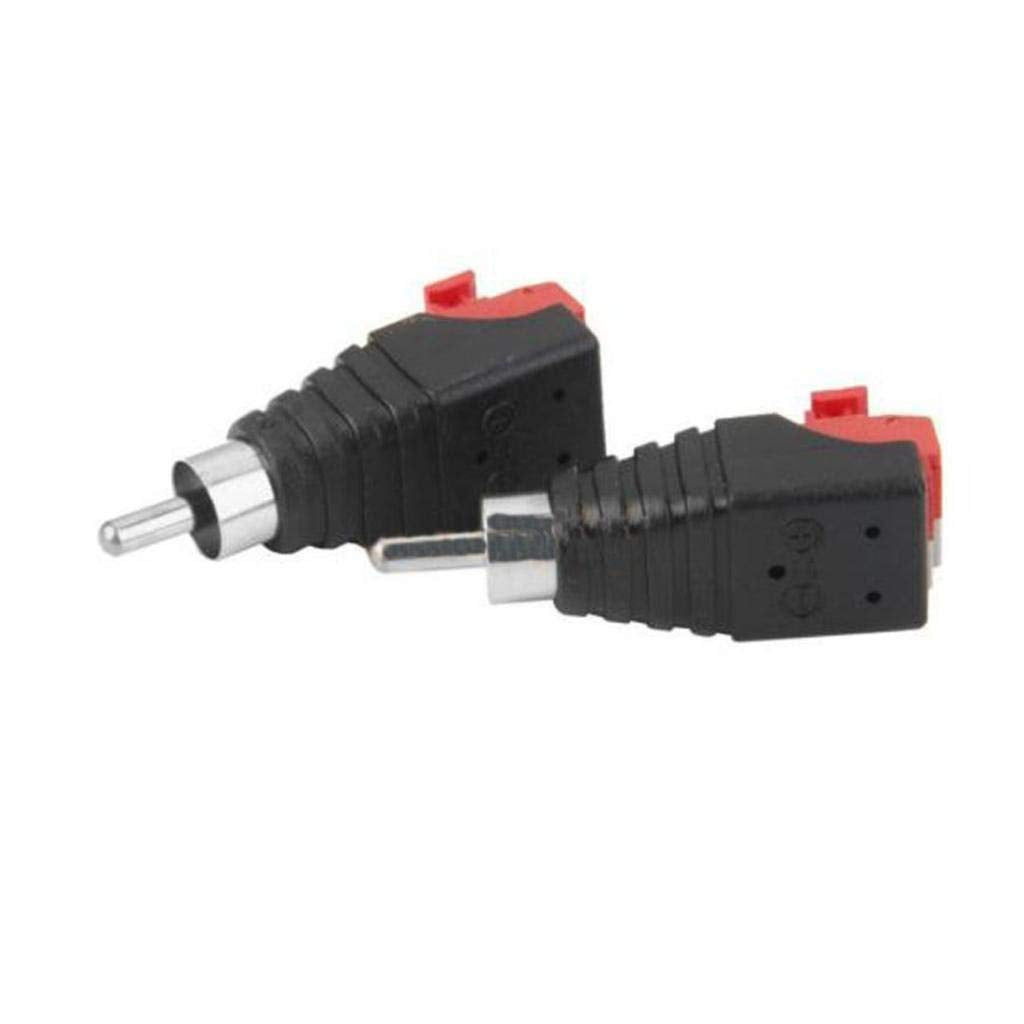 Lollipop Speaker Wire Cable to Audio Male RCA Connector Adapter, 10pcs/Set