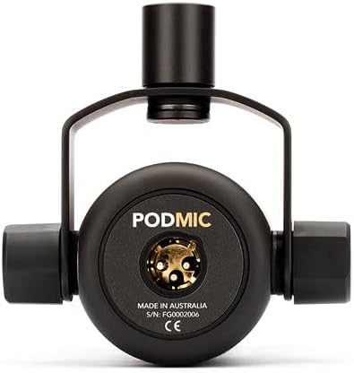 Rode PodMic Dynamic Podcast Microphone with Gator GFW-MIC-0501 Desktop Mic Stand XLR Cable and StreamEye Polishing Cloth