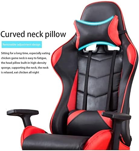 Office Chair E-Sports Chair Ergonomic High-Back Racing Chair Lift Swivel Chair Video Game Chair Armrest Seat Office Chair Chair (Color : Red) Needed