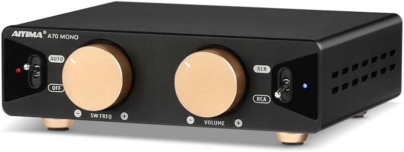 AIYIMA A70 Mono Amplifier with PFFB Home Audio Receiver,TPA3255 Class D Amp with Subwoofer for Home Theater Bookshelf Speaker,with XLR & RCA Inputs & Trigger Input