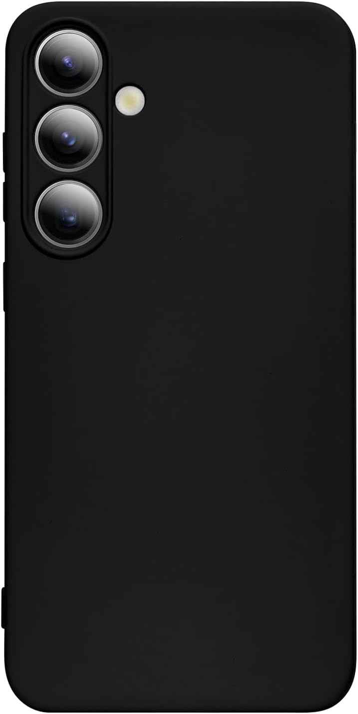 Samsung Galaxy S23 FE Case - Cute Black Liquid Silicone with Soft Anti-Scratch Microfiber Lining, TPU Protective Cover.