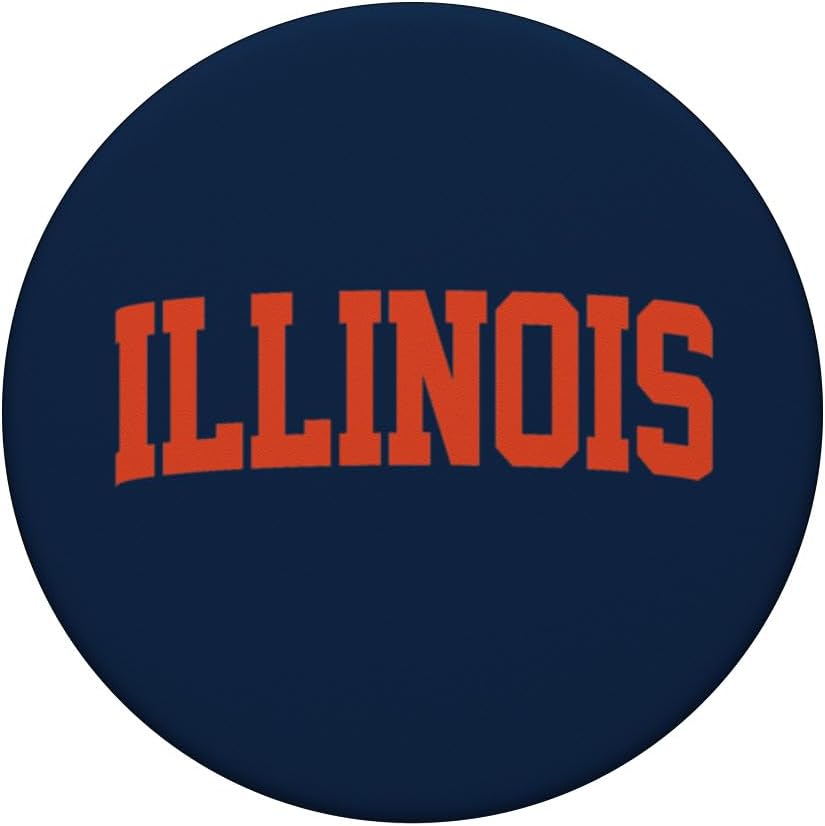 Retro Illinois Tee Vintage Orange Blue Throwback IL PopSockets Standard PopGrip