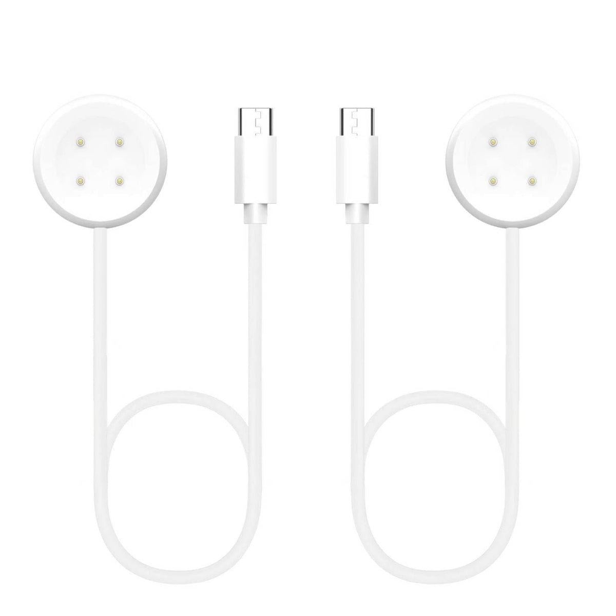 [2-Pack] Charger for Google Pixel Watch 2 & Fitbit Sense/Sense 2/Versa 3/4, White USB C Magnetic Fast Charging Cable