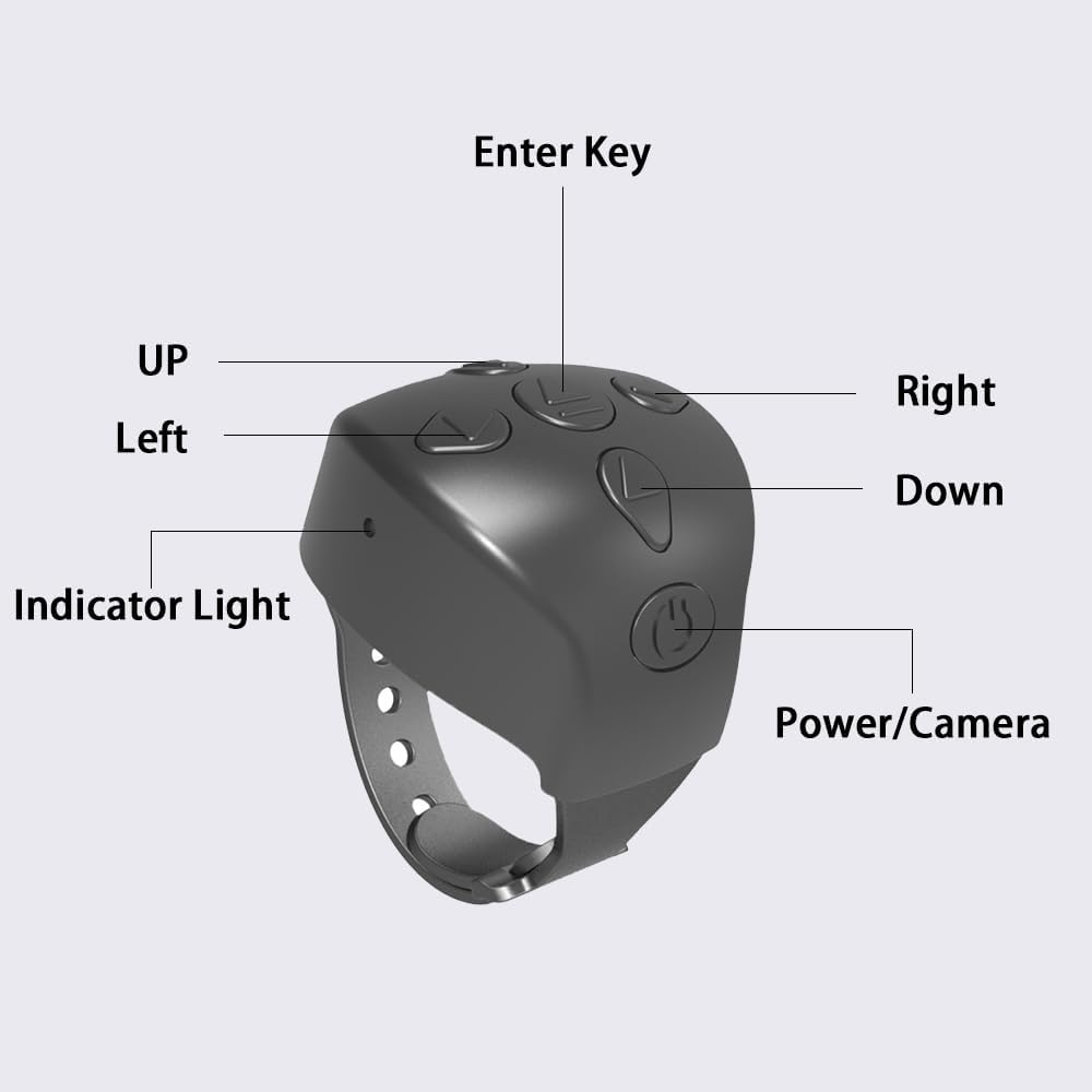 TikTok Remote Control Kindle APP Page Turner, Bluetooth Smart Ring for iPhone, iPad, iOS, Android (Black)