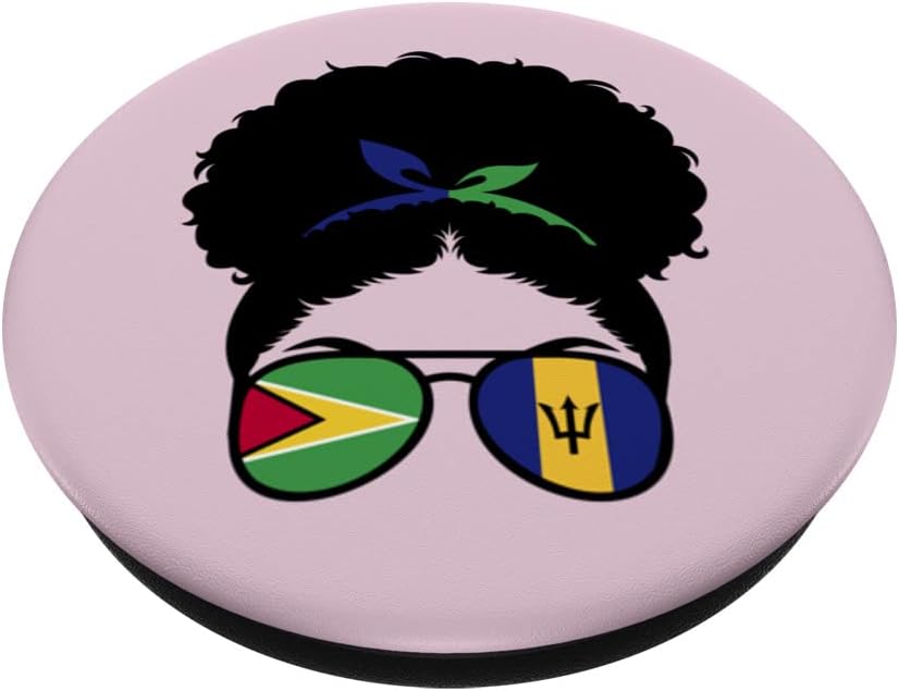 Half Guyanese Half Bajan Afro Bun PopSockets Swappable PopGrip