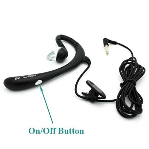 Wired Headset Mono Hands-Free Earphone 3.5mm Headphone Earpiece w Boom Mic Single Earbud [Black] for Boost Mobile LG Stylo 4 Plus - Boost Mobile LG