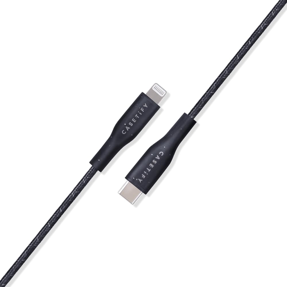 CASETiFY Powerthru USB-C to Lightning Cable (2m/6.6ft) - Black