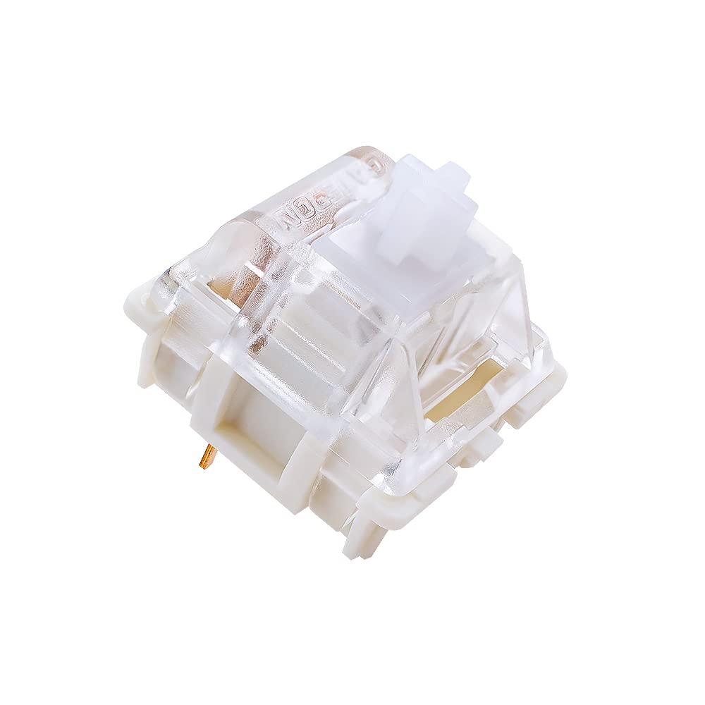 Gateron KS-9 20 Pack White Switches, 3-pin White-Shell for Mechanical Keyboards, Supporting SMD RGB Light