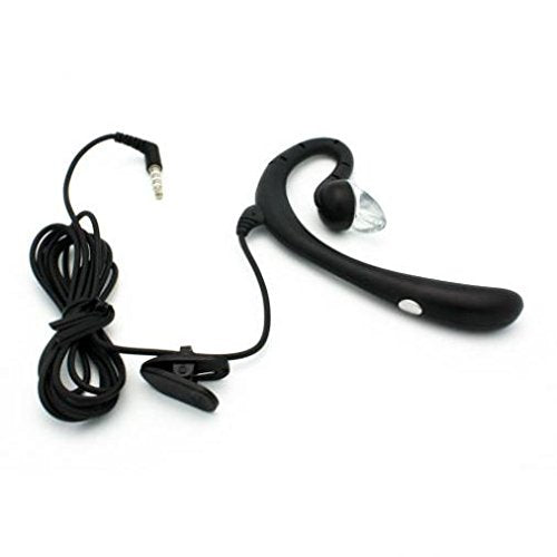 Wired Headset Mono Hands-Free Earphone 3.5mm Headphone Earpiece w Boom Mic Single Earbud [Black] for Boost Mobile LG Stylo 4 Plus - Boost Mobile LG