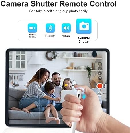 Upgraded Stylus Pen for iPad 7th Generation, Apple Pencil Compatible - Wireless Camera Control, Digital Battery