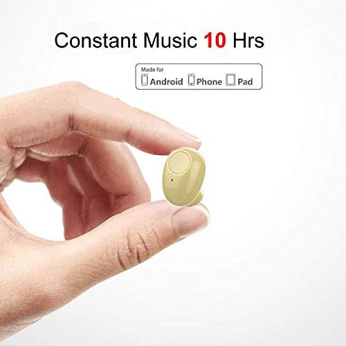 Single Bluetooth Earpiece, 10 Hrs Playtime Wireless Headphone, Mini Hands-Free Car Earphone for iOS Android