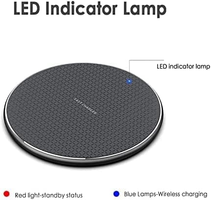 Universal 10W Wireless Fast Charging Pad for All Mobile Devices, Compatible with iPhone/Android/Samsung Models + More