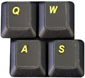 HQRP Yellow Lettering Keyboard Stickers for All Devices