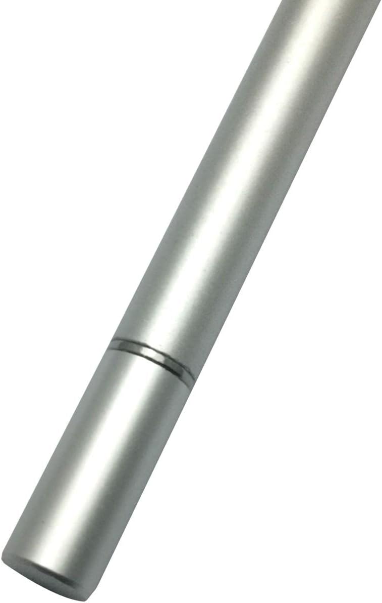 BoxWave Stylus Pen - DualTip Capacitive Stylus, Fiber Tip Disc Tip for HP Chromebook x2 - Metallic Silver