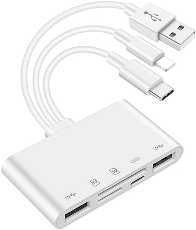 HUI 5 1 SD/SDHC/SDXC/MMC in Lightning Type-c OTG Camera SD TF USB C Memory Card Reader Adapter