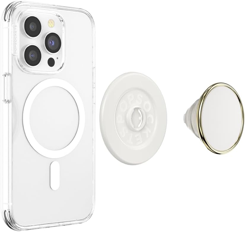 PopSockets Phone Grip with Expanding Kickstand, MagSafe Compatible, Wireless Charging Compatible - Coconute Crème
