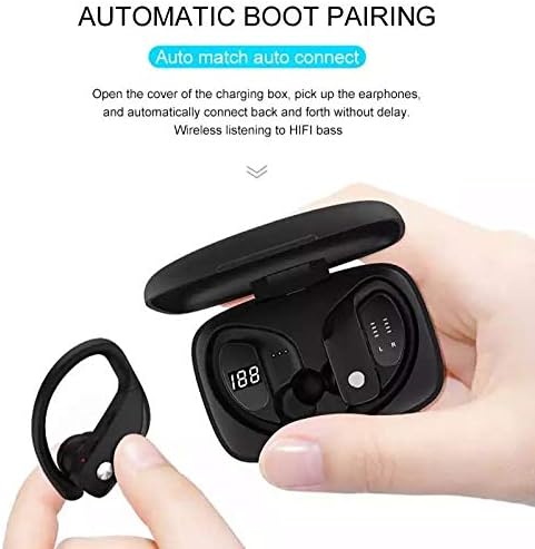 SUNOL T16 Wireless Earbuds with 80hrs Playtime, Wireless Charging Case, Digital Display, LED Display Over-Ear Buds,