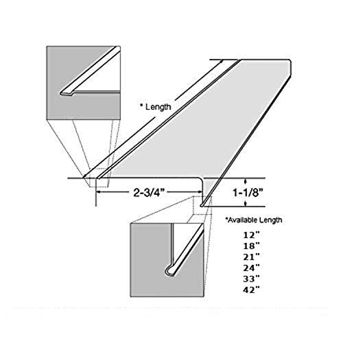 Import iLumina Lighting OEM 18" Replacement Lens/Cover/Diffuser for Low Profile T5 Series Under Cabinet Fluorescent Fixture. Size: Depth - 2-3/4" x
