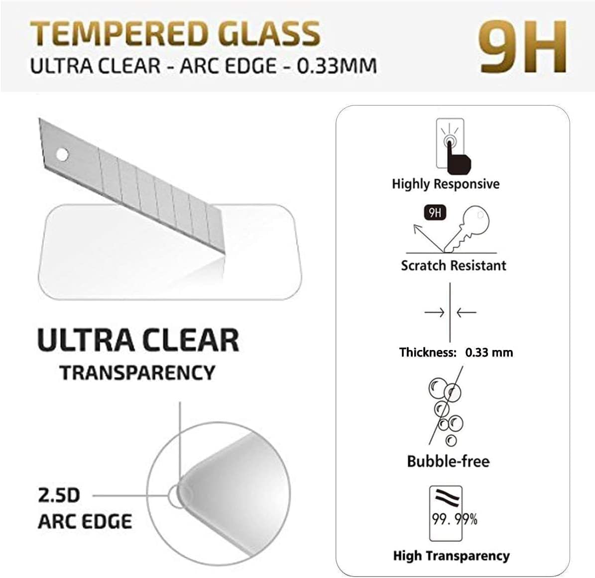 NEW'C [3 Pack] Tempered Glass Screen Protector for Samsung Galaxy S22 5G, Case Friendly, Anti Scratch, Bubble Free