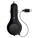 Cellet Retractable USB-C Car Charger - 15W Fast Charging, 3.3ft Cable, 3A Output, Blue LED Indicator - Compatible with Apple iPhone 15/16 Series