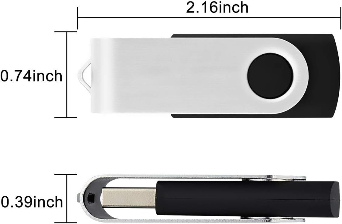Aiibe Wholesale Bulk Flash Drives 8GB 8G USB Flash Drive 50 Pack 8GB USB 2.0 Thumb Drives, Black