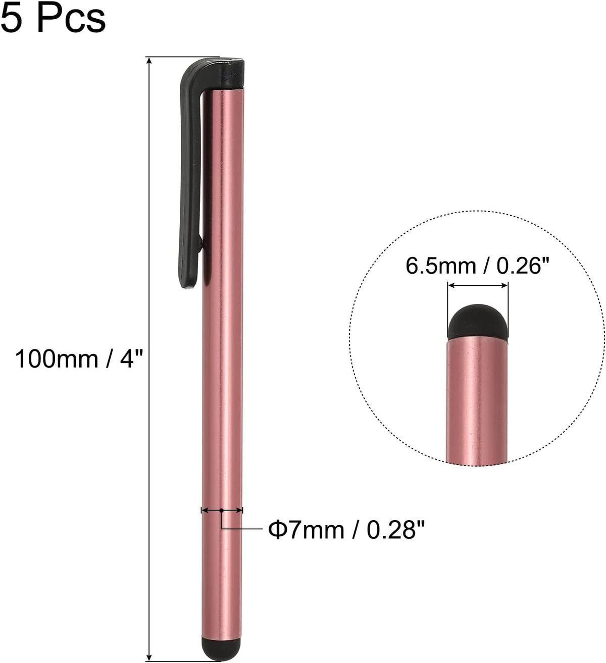 Pink MECCANIXITY 5pcs Stylus Pens for Touch Screens - Universal Capacitive Pencil Sensitivity for All Devices