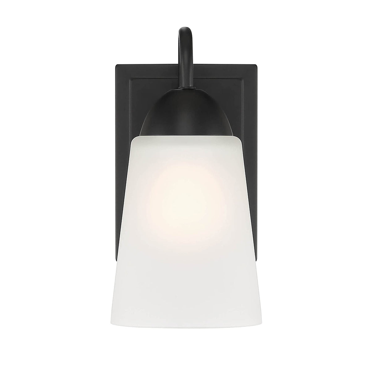 DESIGNERS FOUNTAIN Malone Outdoor Light Fixture, 9.25 Inch Exterior Wall Lantern Sconce for Front Door, Patio and Porch, Matte Black, D267M-WS-MB