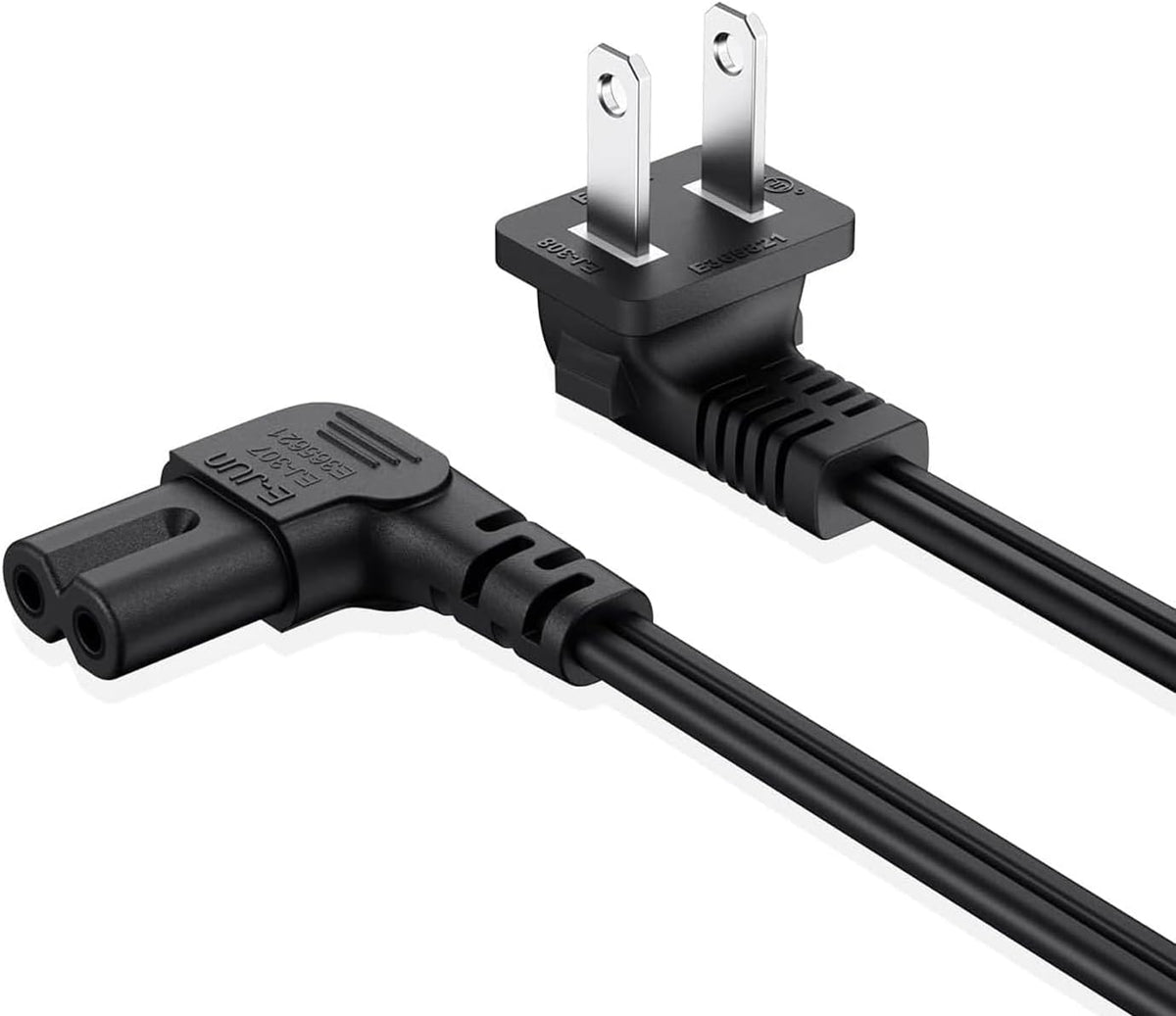 IJP 10FT 24" 32" 40" 43" 48" 49" 50" 55" 60" 65" 75", UN40 UN43 UN48 90 18AWG 2-Prong C7 Longer TV Power Cord