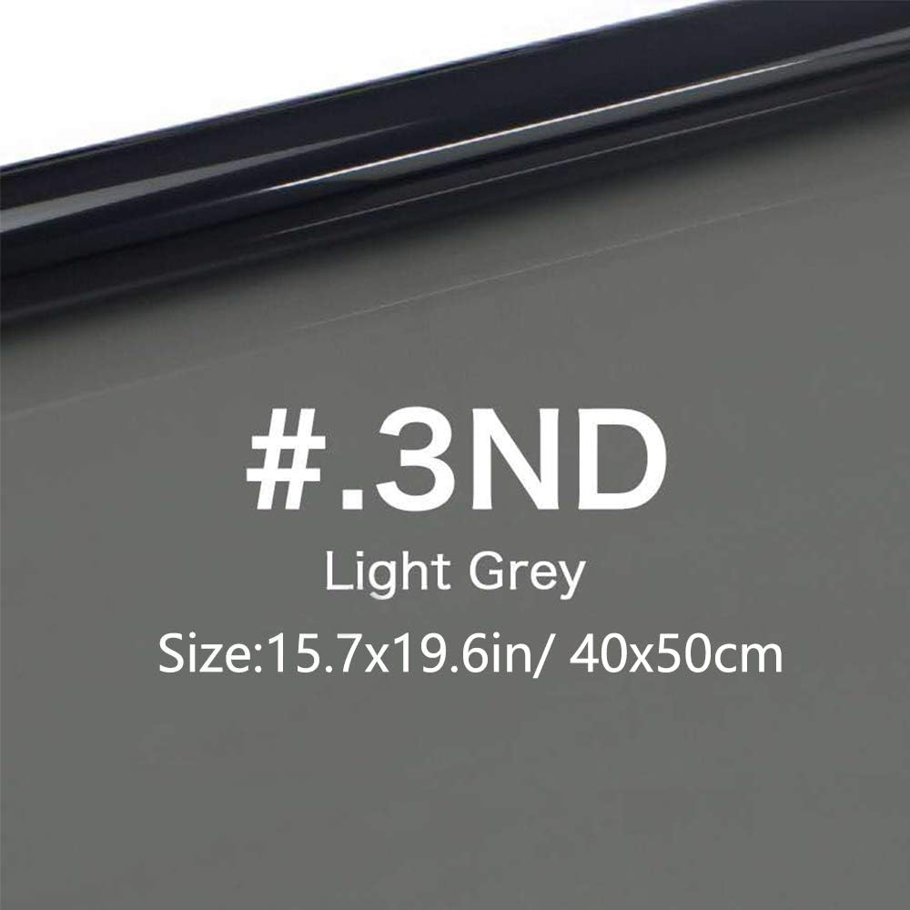 Lighting Neutral Density Gels Filter Sheet Kit - 16x20 inches ND3, ND6, ND9 for Photography