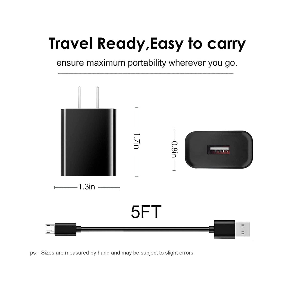 Wall Charger & Micro USB Cable Charging Cord Fit for Alcatel Go Flip, Go Flip 3, Go Flip V,Att Cingular Flip 2/3 Iv, My Flip 2 A406dl, Smart Flip