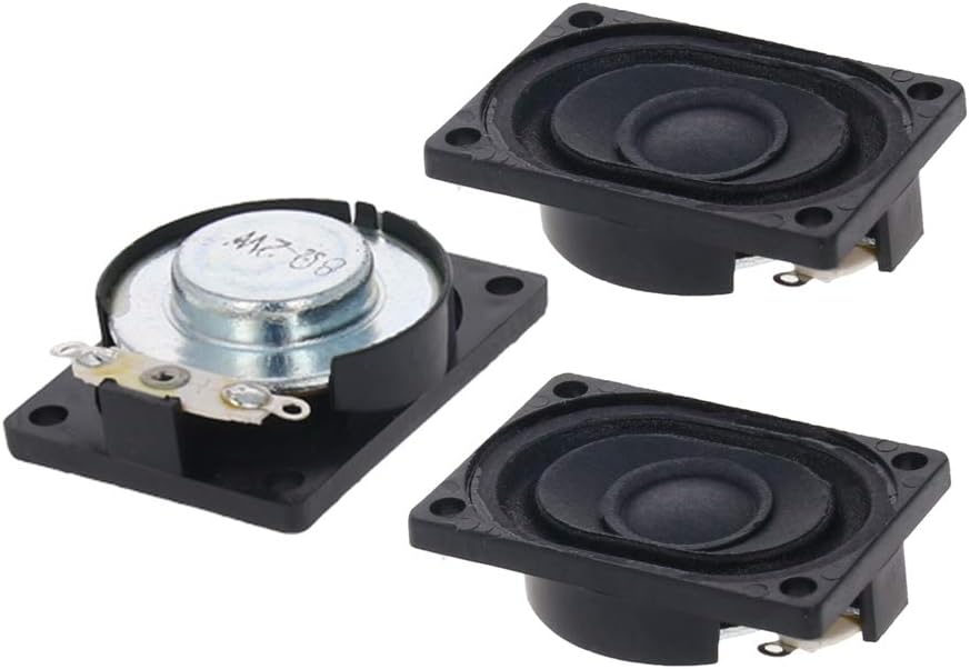 Fielect 3Pcs DIY Magnetic Speaker 2W 8 Ohm Replacement Loudspeaker, Rectangle Shape 40 x 28mm (L x W)